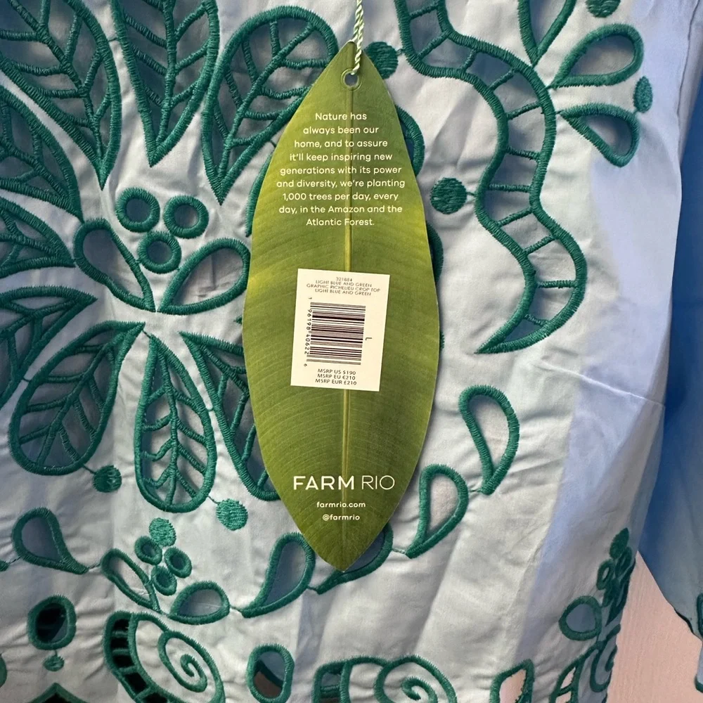 FARM Rio Blue and Green Embroidered Matching Set - Picture 10 of 12